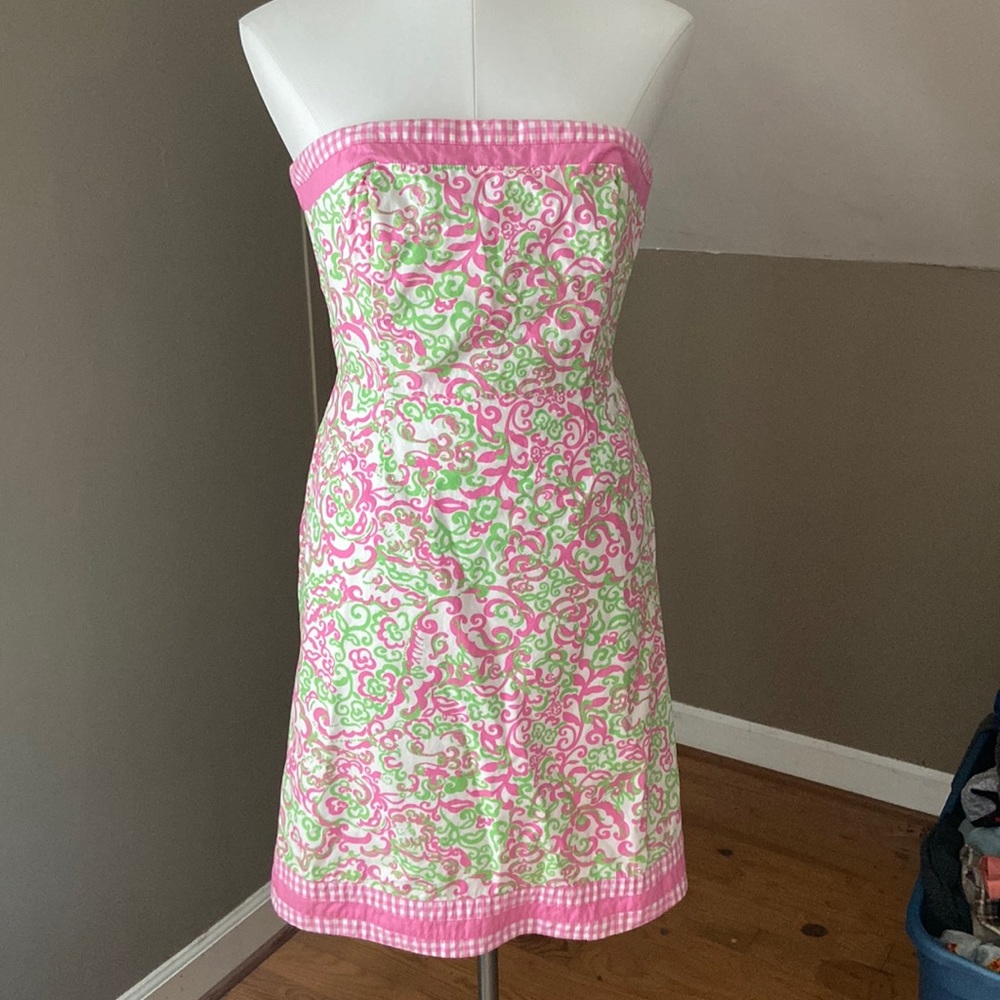 Lilly Putlizer peanut island strapless dress size 6